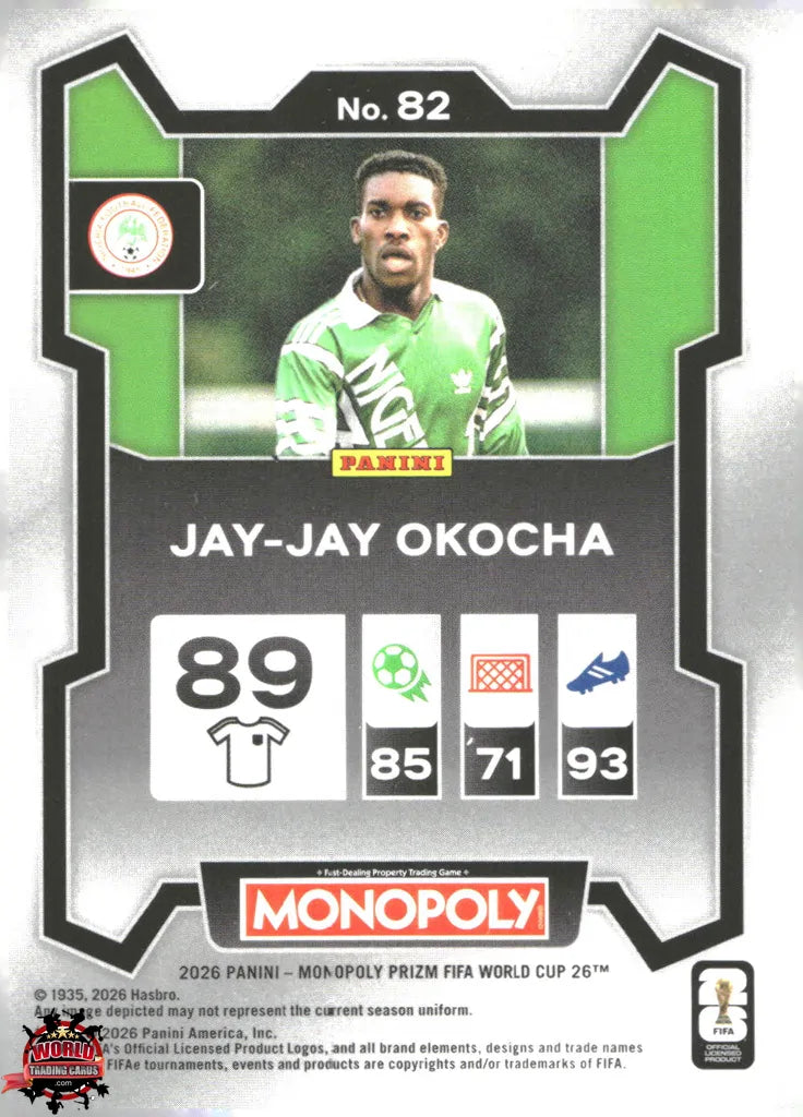 #PMPWC/082 | Panini | Monopoly | Prizm | FIFA World Cup | 2026 | Jay-Jay Okocha | Base