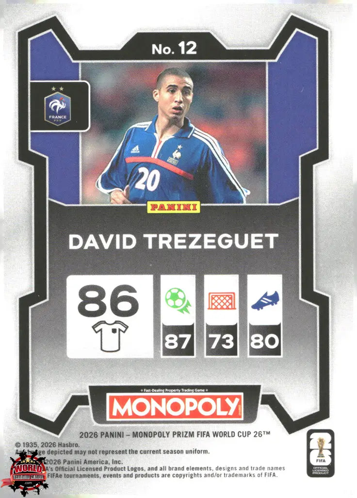 #PMPWC/012 | Panini | Monopoly | Prizm | FIFA World Cup | 2026 | David Trezeguet | Base
