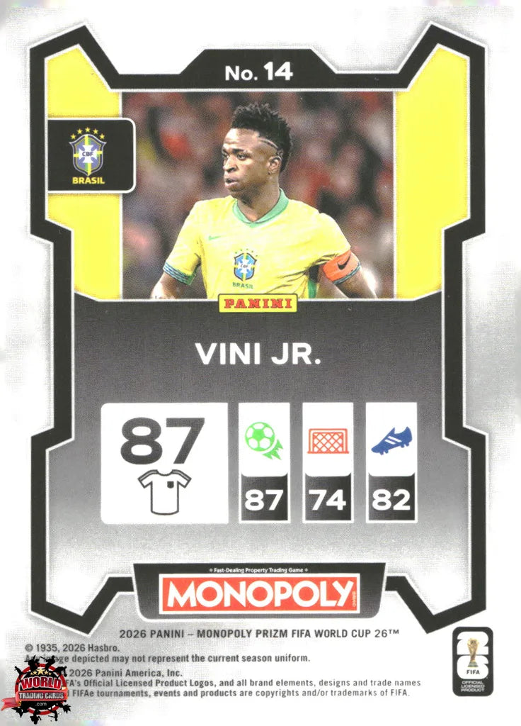 #PMPWC/014 | Panini | Monopoly | Prizm | FIFA World Cup | 2026 | Vinicius | Base