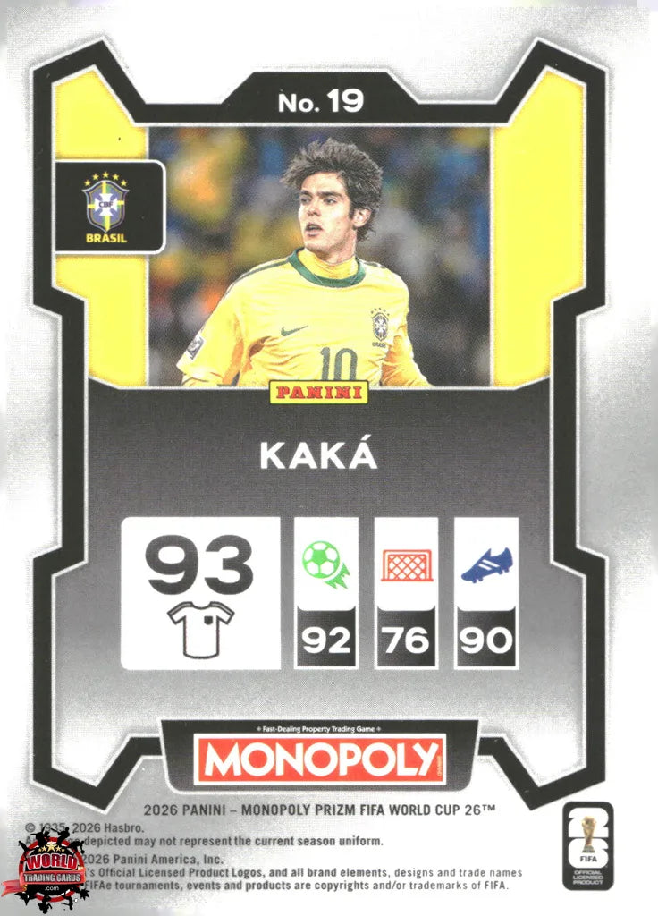 #PMPWC/019 | Panini | Monopoly | Prizm | FIFA World Cup | 2026 | Kaká | Base
