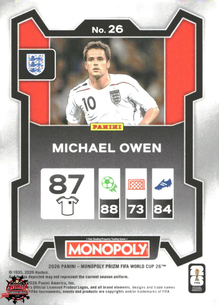 #PMPWC/026 | Panini | Monopoly | Prizm | FIFA World Cup | 2026 | Michael Owen | Base
