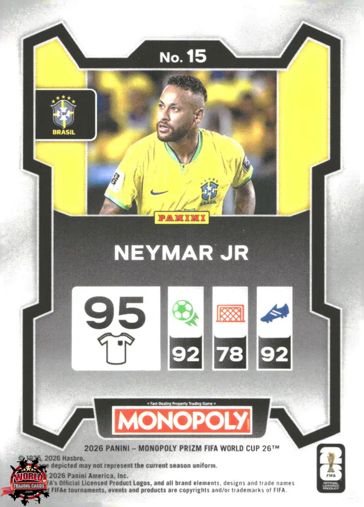 #PMPWC/015 | Panini | Monopoly | Prizm | FIFA World Cup | 2026 | Neymar | Base