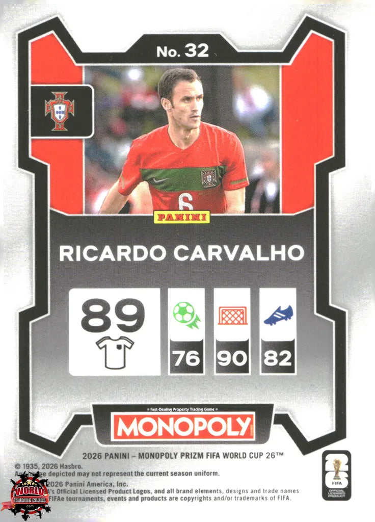 #PMPWC/032 | Panini | Monopoly | Prizm | FIFA World Cup | 2026 | Ricardo Carvalho | Base