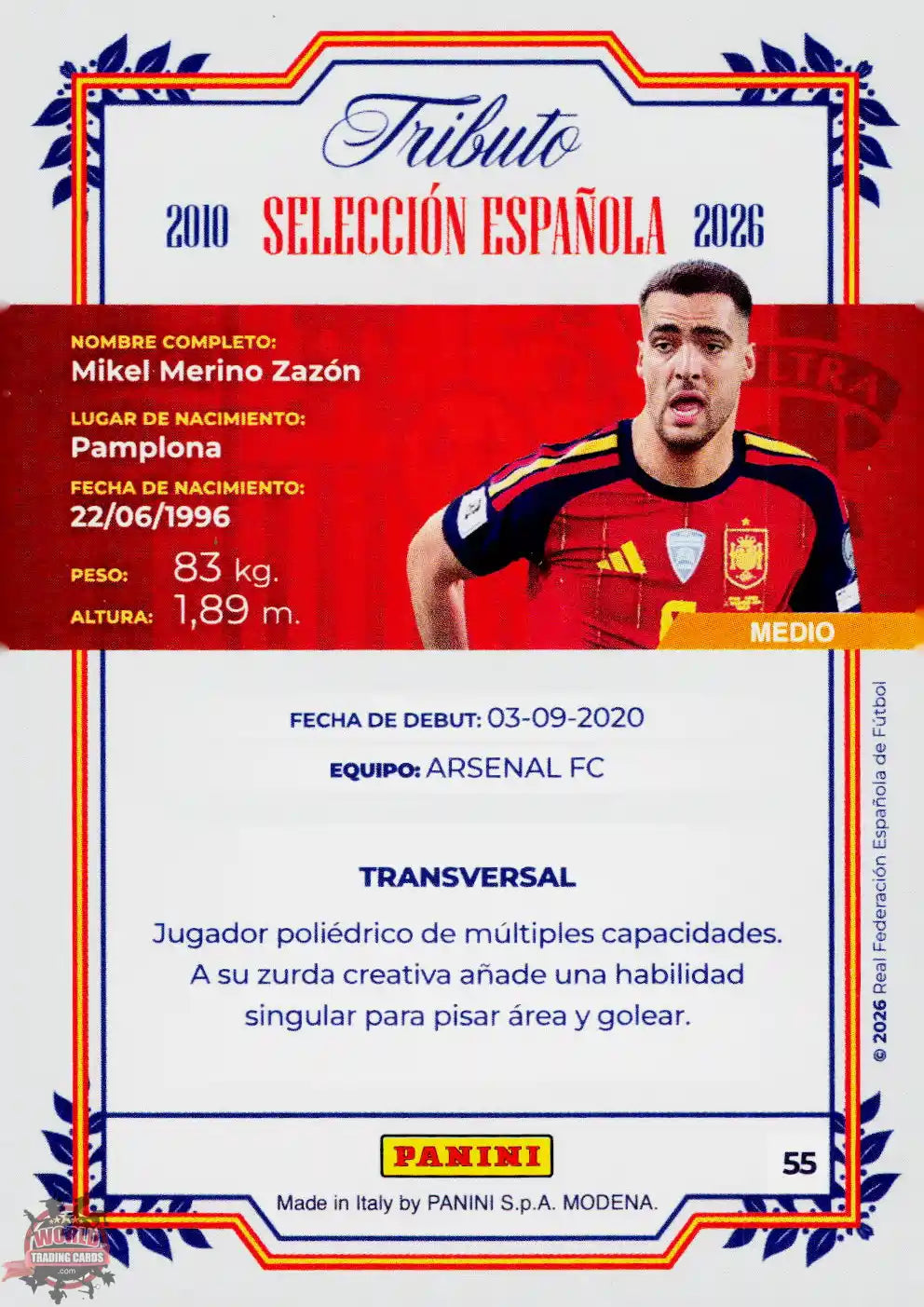 #PTBESP/55 | Panini | Tributo España | Vamos Campeones | 2026 | La Roja 2026 | Merino