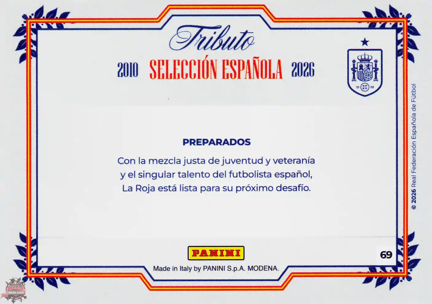 #PTBESP/69 | Panini | Tributo España | Vamos Campeones | 2026 | La Roja 2026 | Preparados