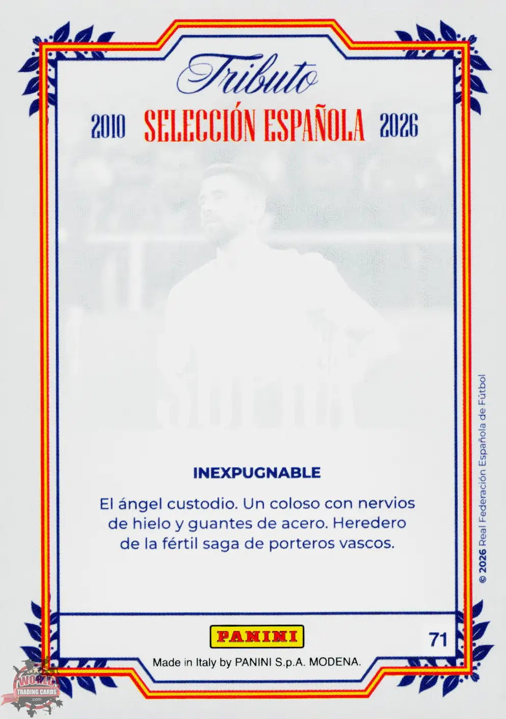 #PTBESP/71 | Panini | Tributo España | Vamos Campeones | 2026 | SUPRA | Unai Simon