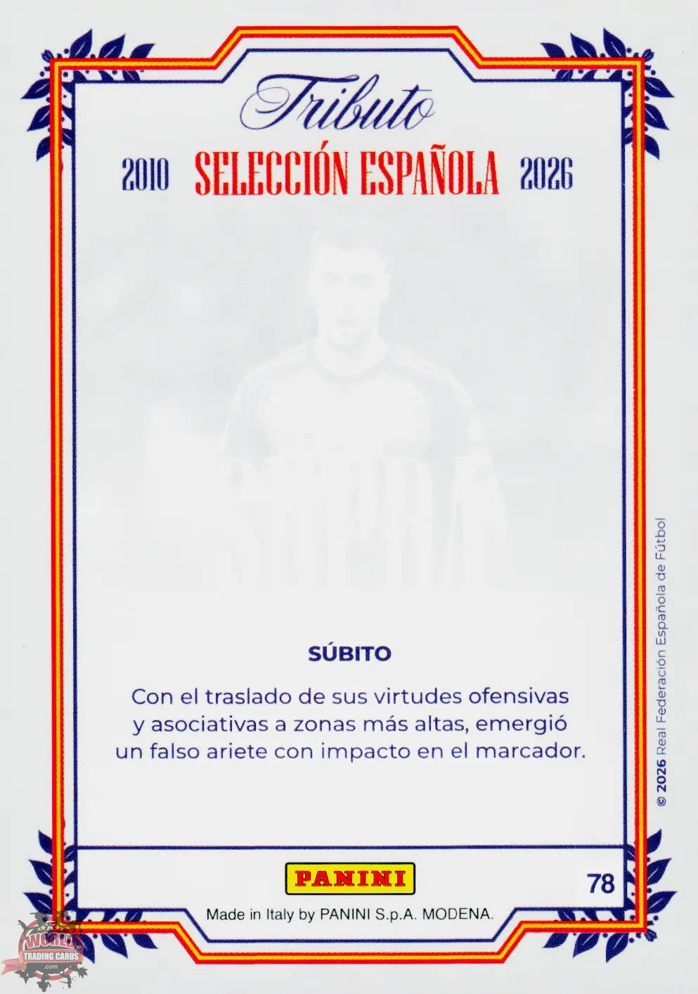#PTBESP/78 | Panini | Tributo España | Vamos Campeones | 2026 | SUPRA | Merino