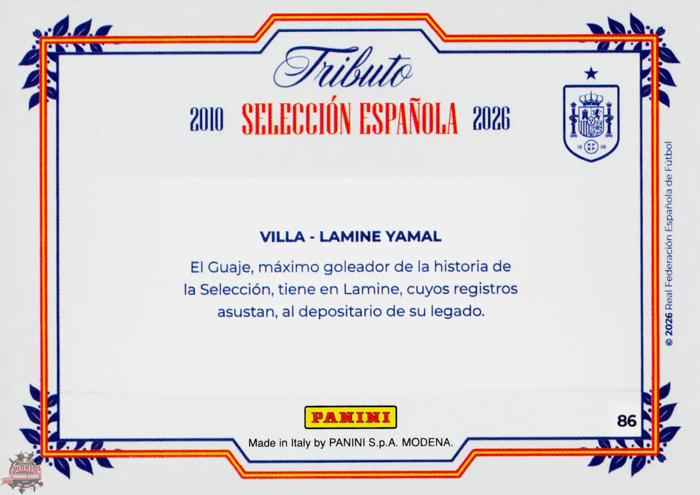#PTBESP/86 | Panini | Tributo España | Vamos Campeones | 2026 | FUSION MAGICA | Villa / Lamine Yamal