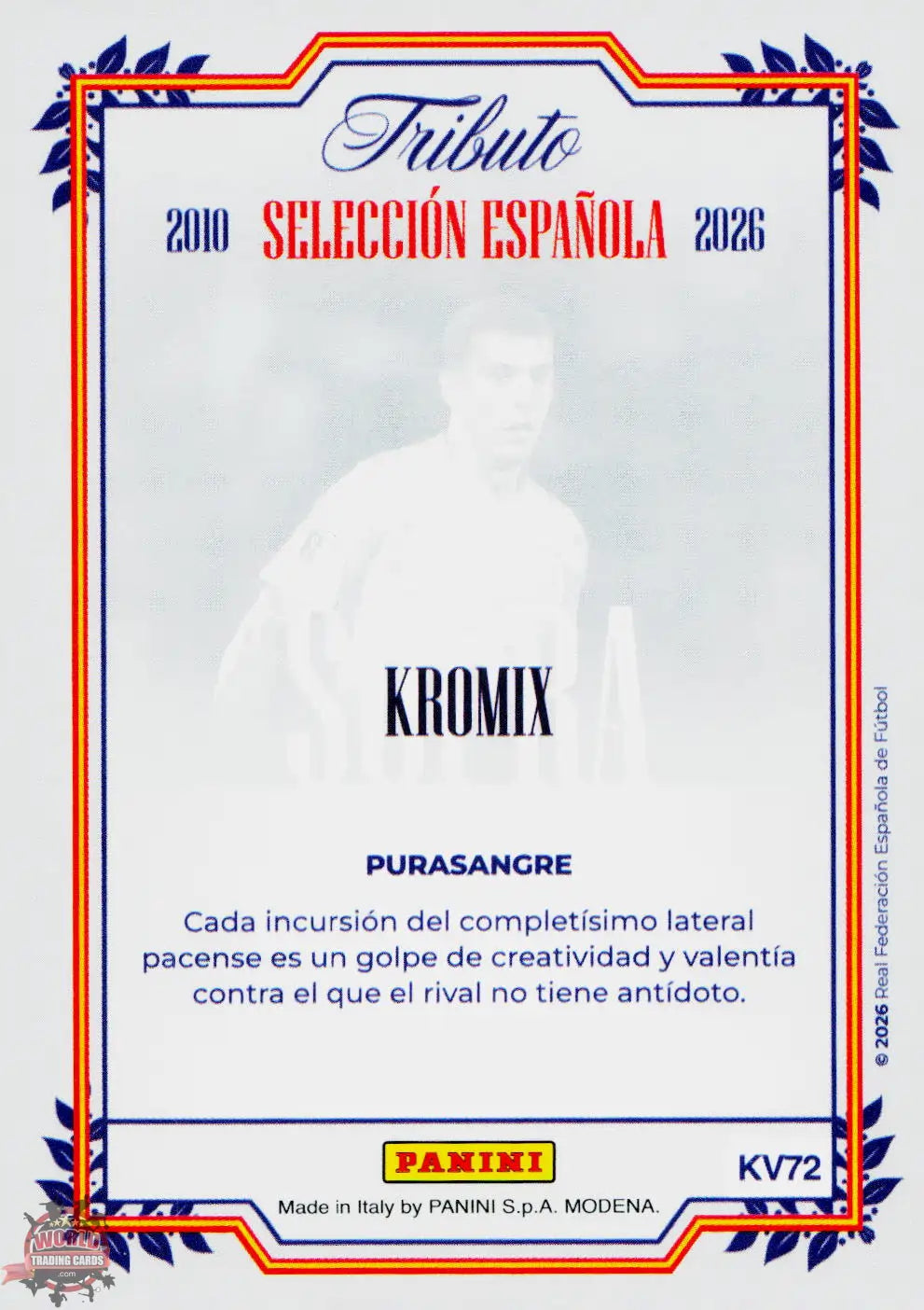 #PTBESP/KV72 | Panini | Tributo España | Vamos Campeones | 2026 | PARALLELS SUPRA KROMIX GREEN | Pedro Porro
