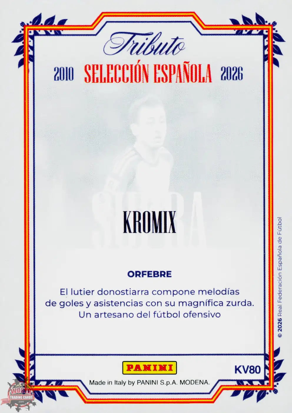 #PTBESP/KV80 | Panini | Tributo España | Vamos Campeones | 2026 | PARALLELS SUPRA KROMIX GREEN | Oyarzabal