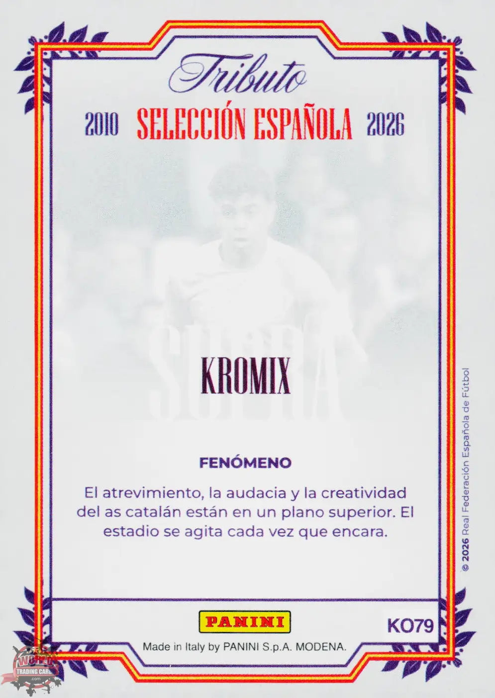 #PTBESP/KO79 | Panini | Tributo España | Vamos Campeones | 2026 | PARALLELS SUPRA KROMIX GOLD | Lamine Yamal