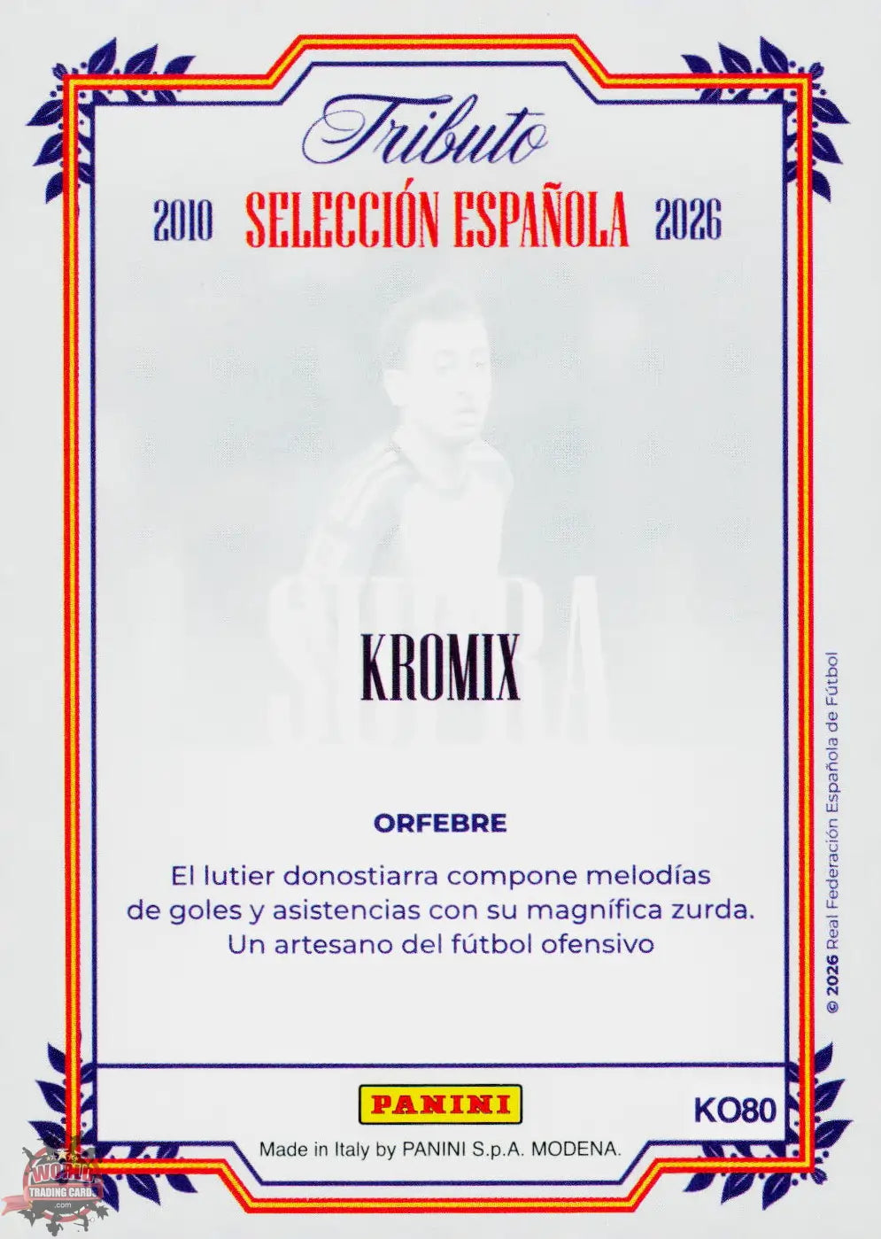 #PTBESP/KO80 | Panini | Tributo España | Vamos Campeones | 2026 | PARALLELS SUPRA KROMIX GOLD | Oyarzabal