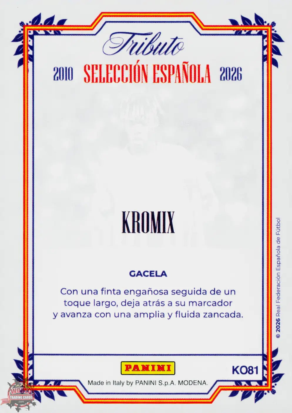 #PTBESP/KO81 | Panini | Tributo España | Vamos Campeones | 2026 | PARALLELS SUPRA KROMIX GOLD | Nico Williams