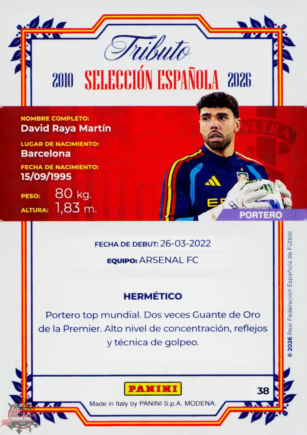 #PTBESP/38 | Panini | Tributo España | Vamos Campeones | 2026 | La Roja 2026 | David Raya