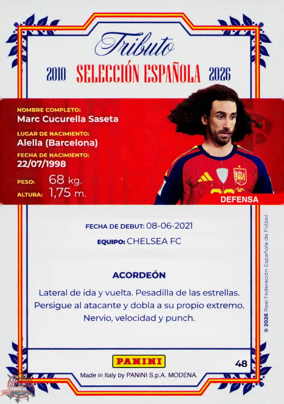 #PTBESP/48 | Panini | Tributo España | Vamos Campeones | 2026 | La Roja 2026 | Cucurella