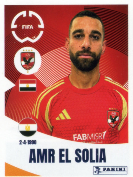 Panini Club World Cup 2025 #051 - Amr El Solia (Al Ahly FC)
