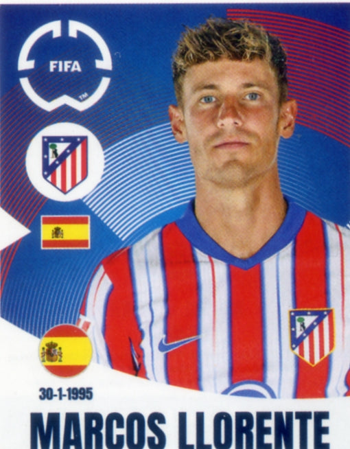 Panini Club World Cup 2025 #088 - Marcos Llorente (Atlético de Madrid)