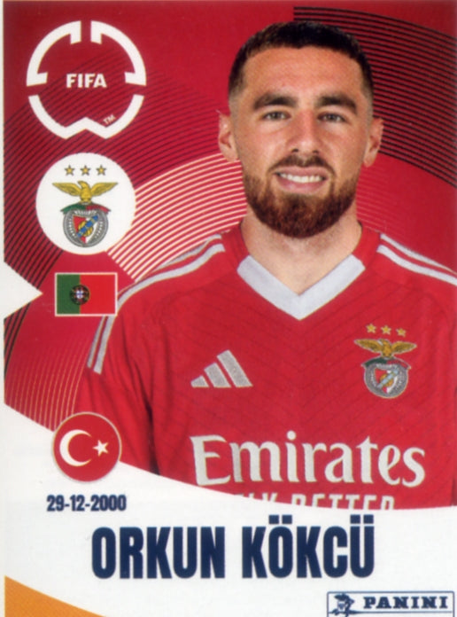 Panini Club World Cup 2025 #180 - Orkun Kökçü (SL Benfica)