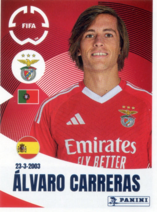 Panini Club World Cup 2025 #179 - Álvaro Carreras (SL Benfica)
