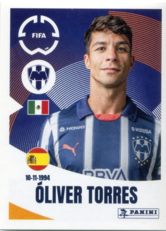 Panini Club World Cup 2025 #309 - Óliver Torres (CF Monterrey)