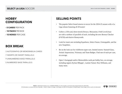 2024/25 Panini Select La Liga Soccer Hobby Box