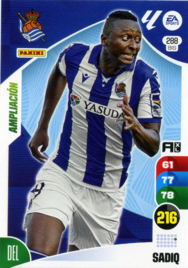 Panini Adrenalyn XL La Liga 2024/2025 - #288 BIS - SADIQ - REAL SOCIEDAD - EXTENSION - RAW Card