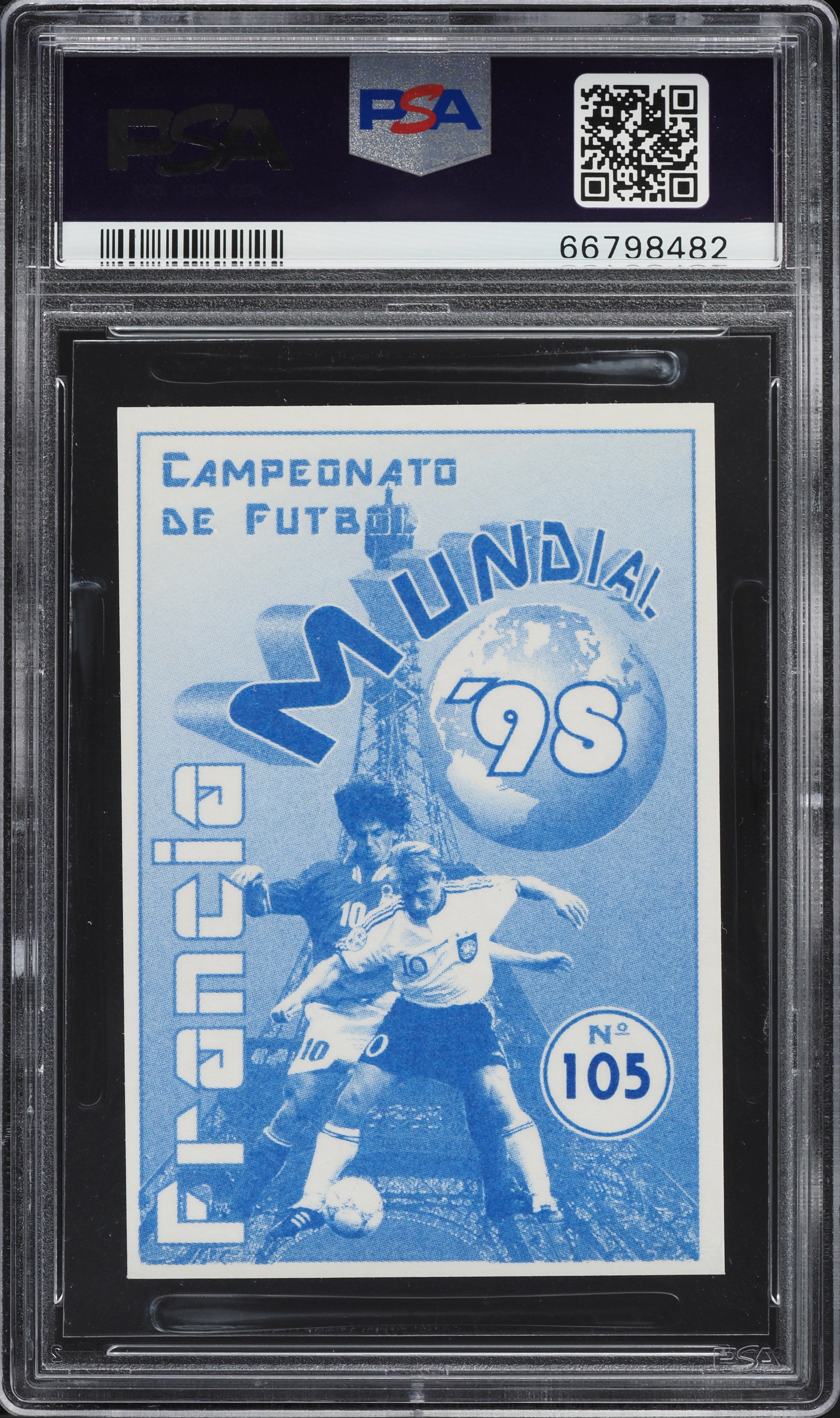 Ronaldo Nazario - 1998 - Navarrete - France World Cup in Action - #105 - Blue Black - Brazil - PSA 6 - World Trading Cards - Football Card - Graded Trading Card