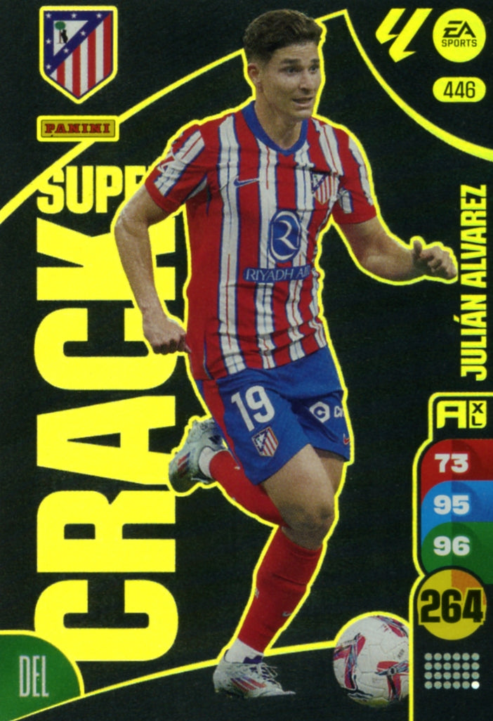 Panini Adrenalyn XL La Liga 2024/2025 - #446 - SUPER CRACK - JULIAN ALVAREZ - 1st Edition, RAW Chrome