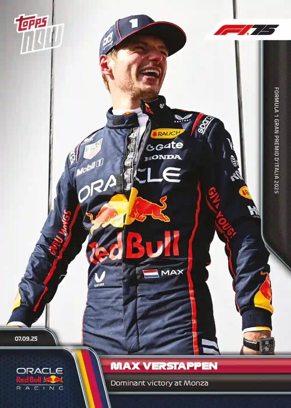 Topps NOW 2025 Formula 1 - Max Verstappen - Card #060 - Victoria en Monza