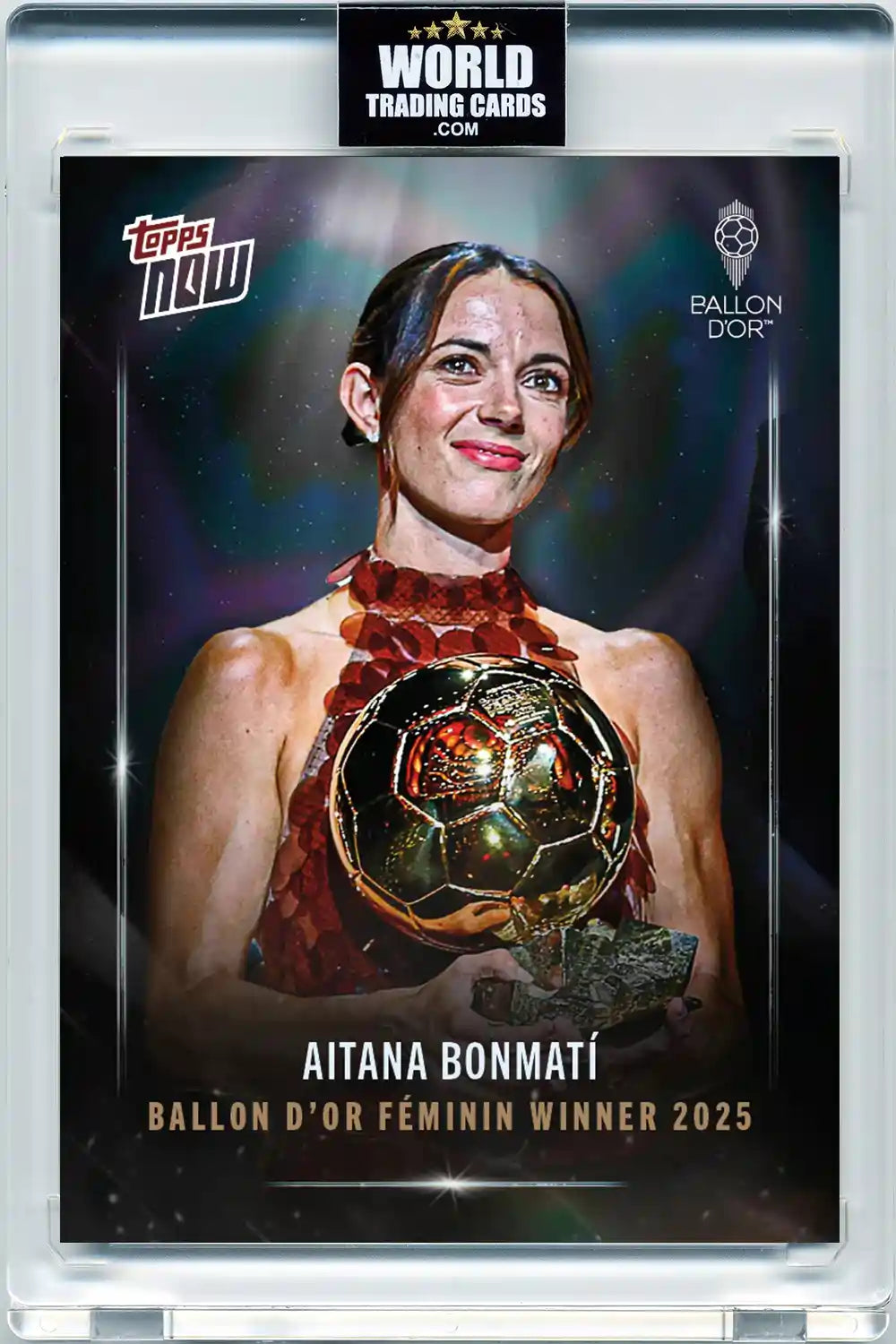 Topps Now - Aitana Bonmati - Balon de Oro 2025 - Card #002 - Pristine 10 - Protección Card Case Magnetic