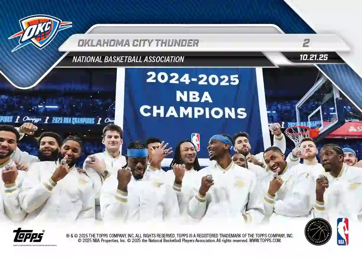 Oklahoma City Thunder - 2025-26 NBA Topps NOW - Card 2 - WTC