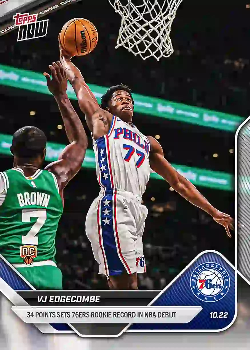 VJ Edgecombe - 2025-26 NBA Topps NOW - Rookie RC - Card 011 - WTC