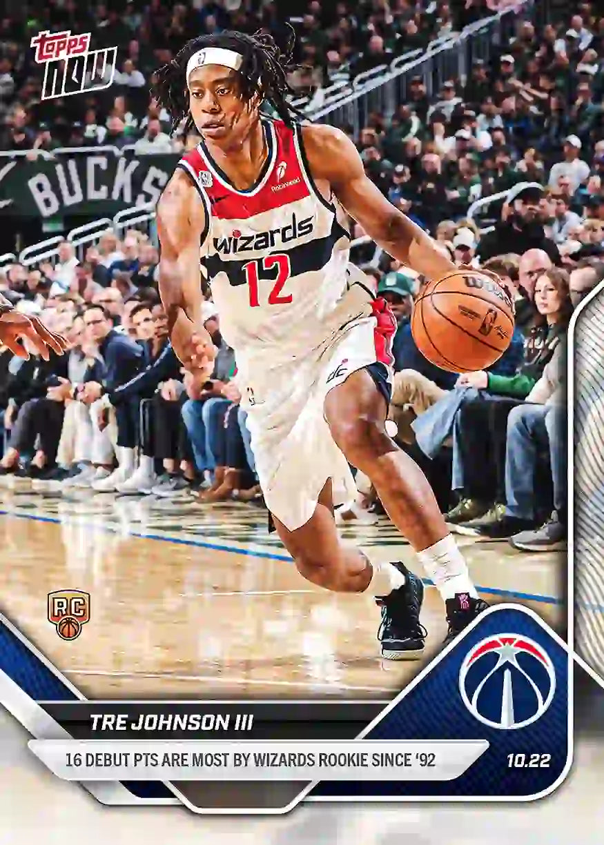 Tre Johnson III - 2025-26 NBA Topps NOW - Rookie RC - Card 014 - WTC