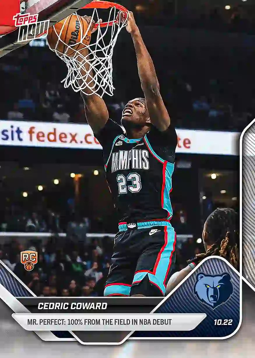 Cedric Coward - 2025-26 NBA Topps NOW - Rookie RC - Card 017 - WTC