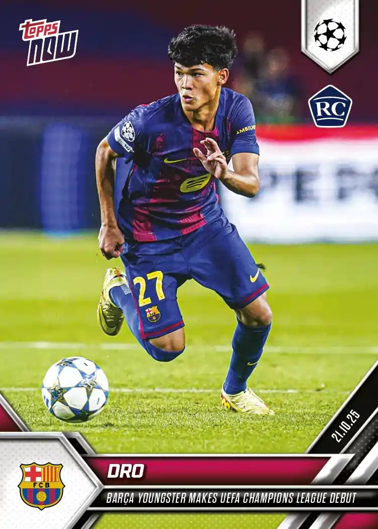 Dro - 2025-26 UCL Topps NOW - Card 31 - Rookie RC - World Trading Cards - OFERTA HASTA EL 04/11/2025