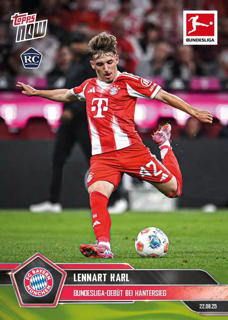 Bundesliga Topps NOW-2025-26-Topps-Cromo-Trading Card-Lennart Karl -Bayern München-#006