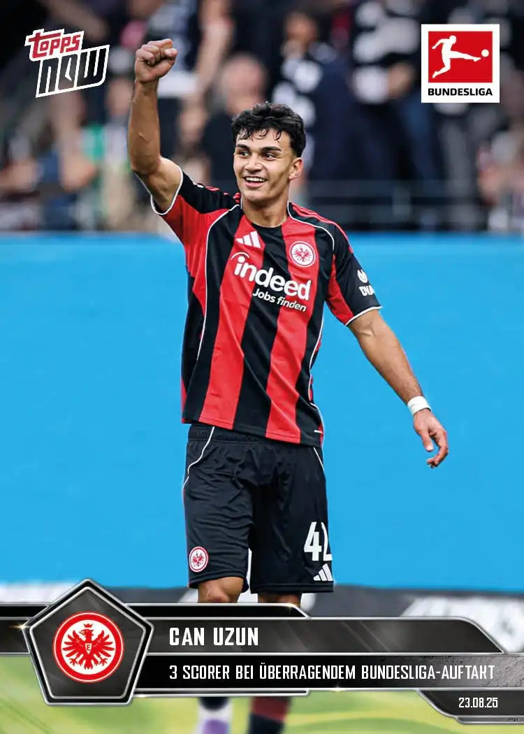 Bundesliga Topps NOW-2025-26-Topps-Cromo-Trading Card-Can Uzun-Eintracht Frankfurt-#007