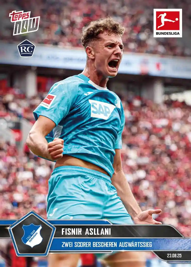Bundesliga Topps NOW-2025-26-Topps-Cromo-Trading Card-Fisnik Asllani-Hoffenheim-#010