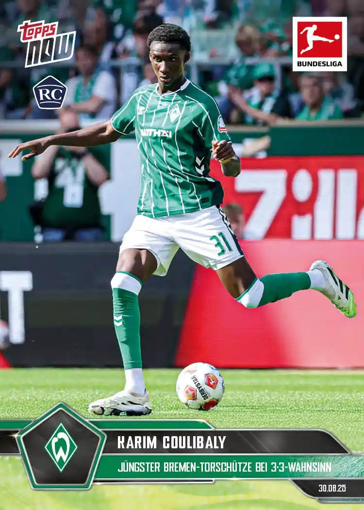 Bundesliga Topps NOW-2025-26-Topps-Cromo-Trading Card-Karim Coulibaly-Werder Bremen-#013