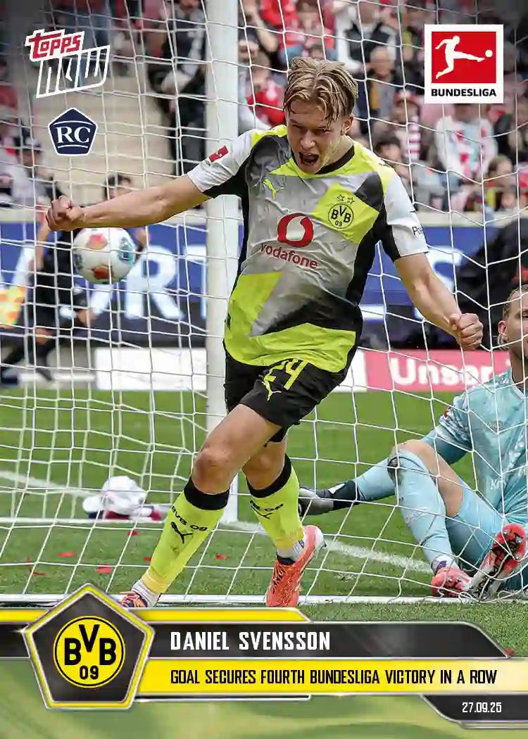 Bundesliga Topps NOW-2025-26-Topps-Cromo-Trading Card-Daniel Svensson-Borussia Dormund-#034