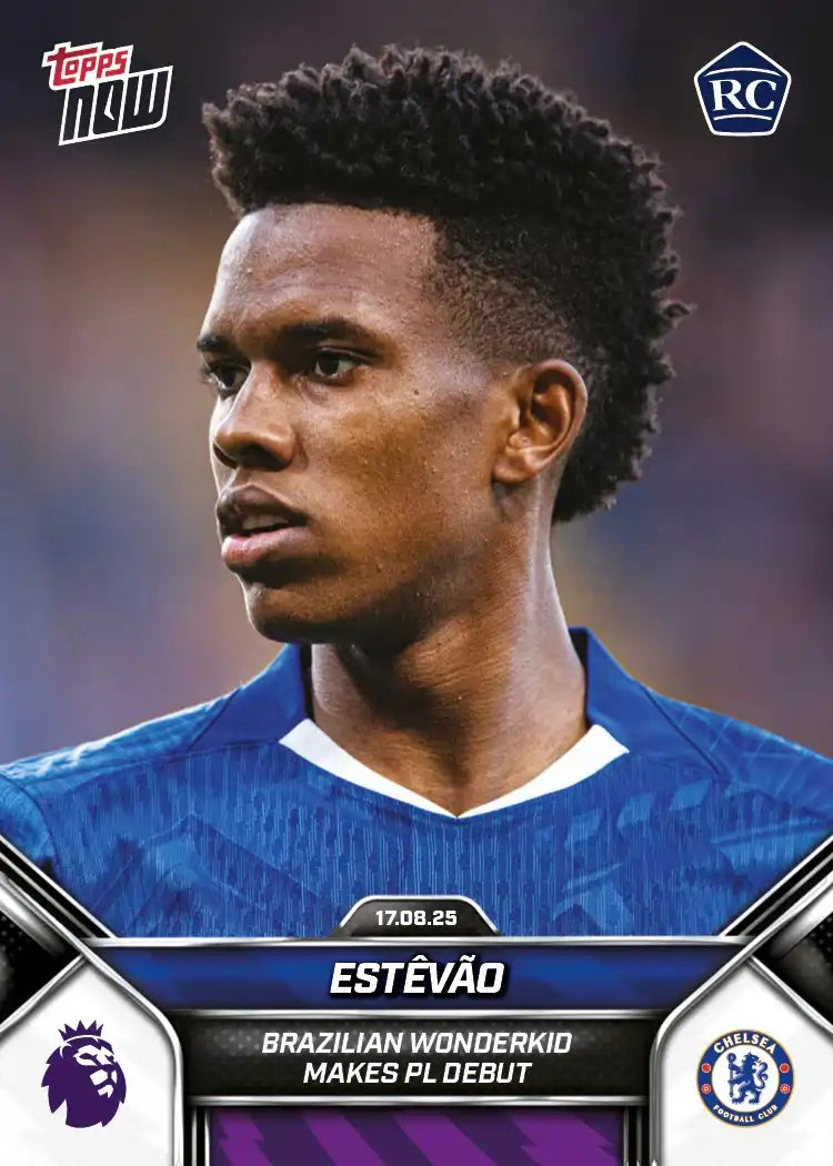Premier League Topps Now-2025-26-Topps-Cromo-Trading Card-Estevao-Chelsea-#006