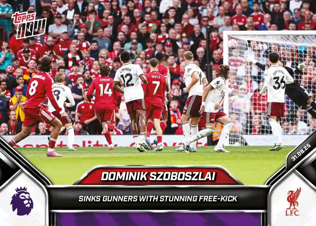 Premier League Topps Now-2025-26-Topps-Cromo-Trading Card-Dominik Szoboslai-Liverpool-#016