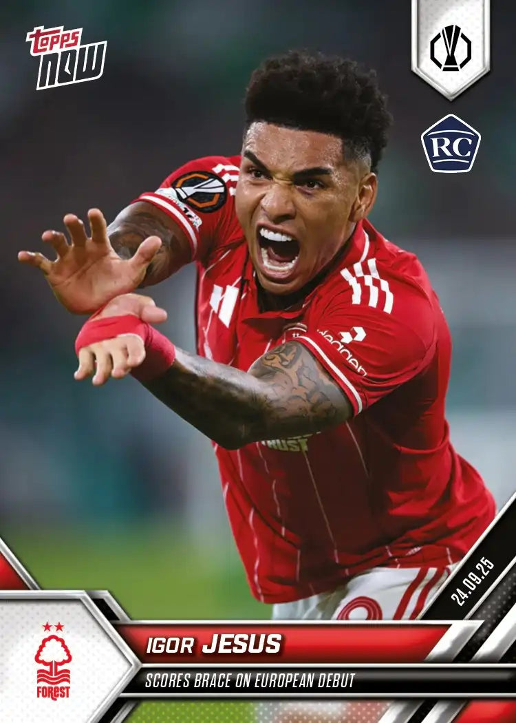 Uefa Europa League Topps Now-2025-26-Topps-Cromo-Trading Card-Igor Jesus--#001