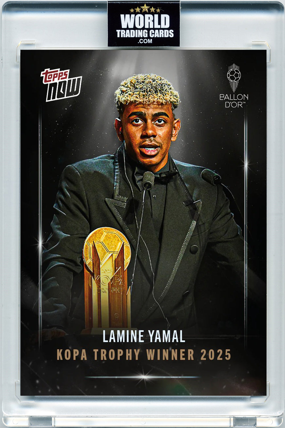Topps Now - Lamine Yamal - Kopa Trophy 2025 - Card #006 - Pristine 10 - Protección Card Case Magnetic