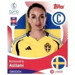 Cromo Trading Card Fútbol-Kosovare Asllani-Sweden-Topps Uefa Women's Euro 2025-#222-Basico