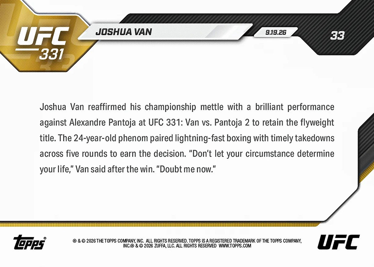2026 | Topps | Now | UFC | #030 | Yadong Song | Base