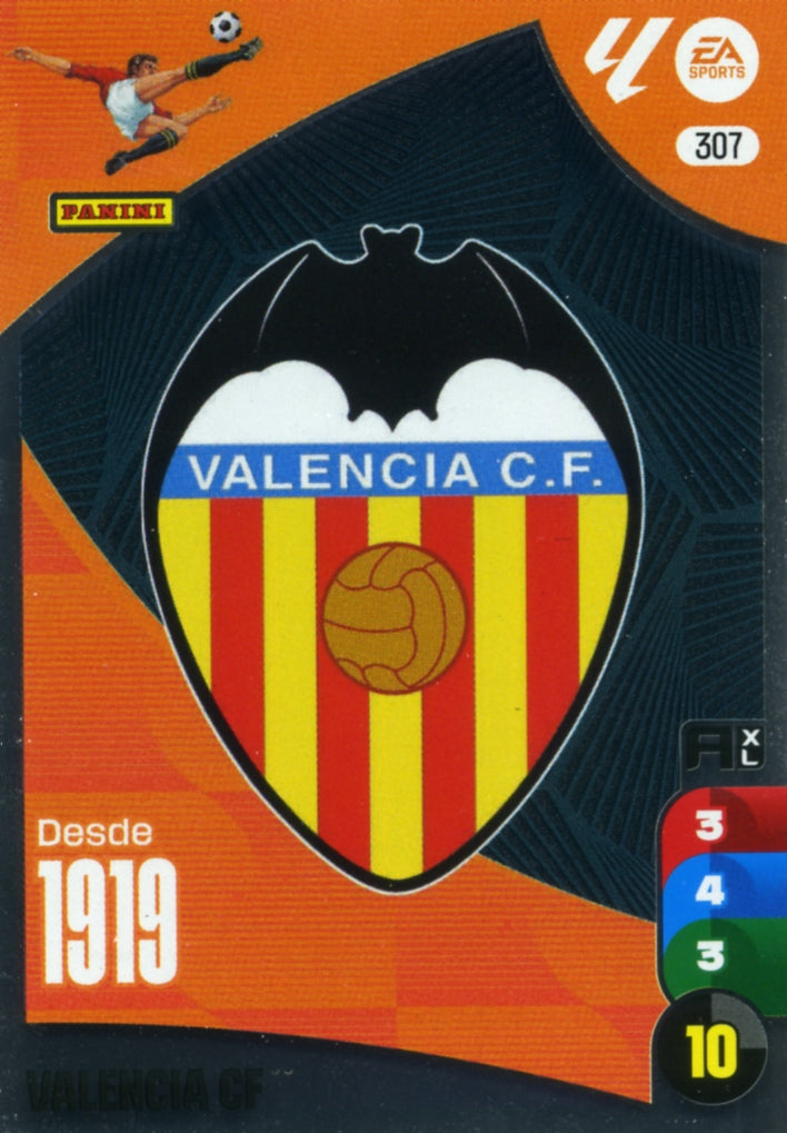 Panini Adrenalyn XL La Liga 2024/2025 - #307. Shield - Valencia - 1st Edition, RAW Sticker