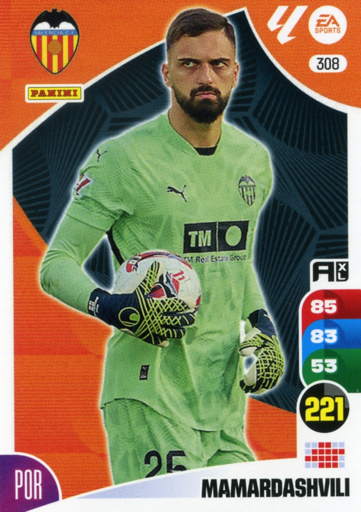Panini Adrenalyn XL La Liga 2024/2025 - #308. Mamardashvili - Valencia - 1st Edition, RAW Card