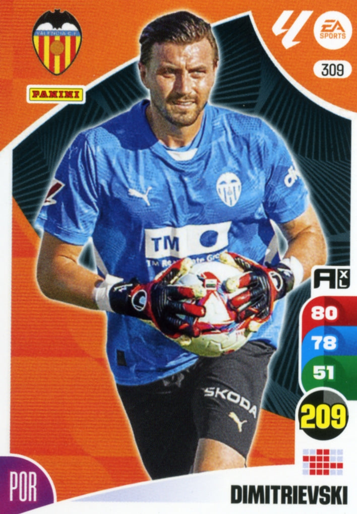 Panini Adrenalyn XL La Liga 2024/2025 - #309. Dimitrievski - Valencia - 1st Edition, RAW Card