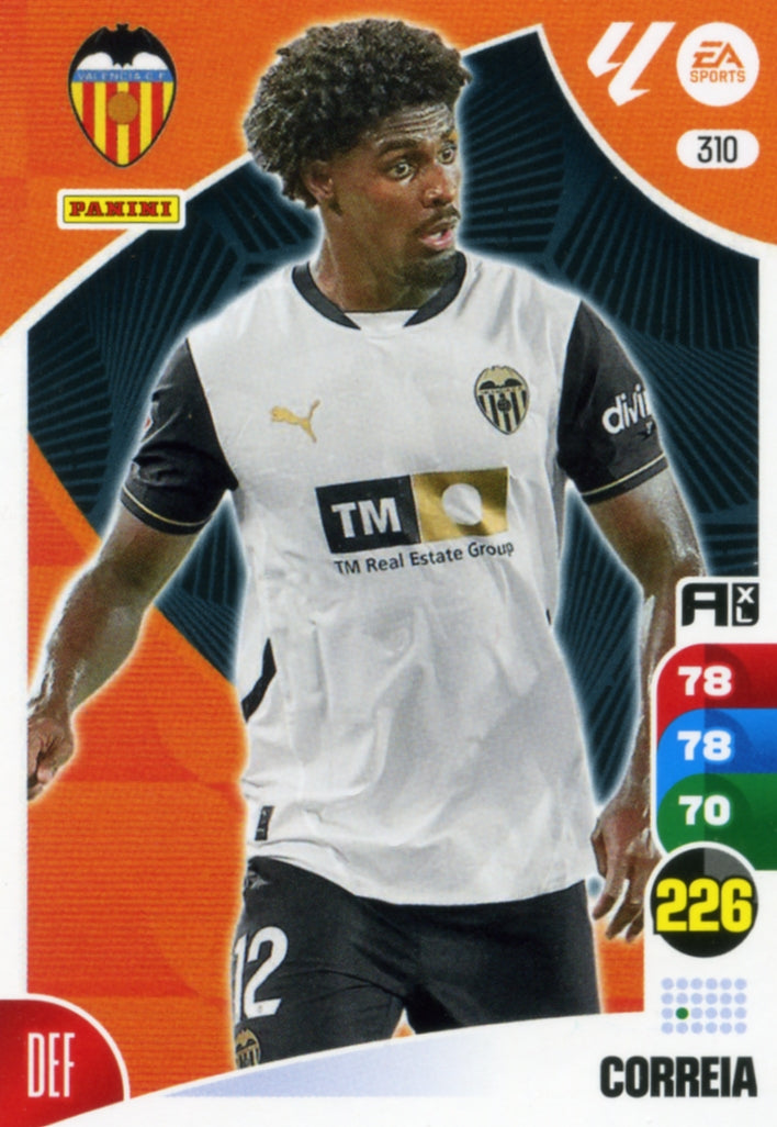 Panini Adrenalyn XL La Liga 2024/2025 - #310. Correia - Valencia - 1st Edition, RAW Card